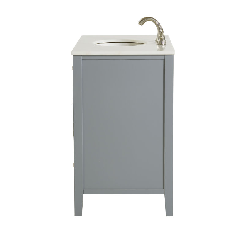 Rosecliff Heights Adelbert 36'' Single Bathroom Vanity with Marble Top